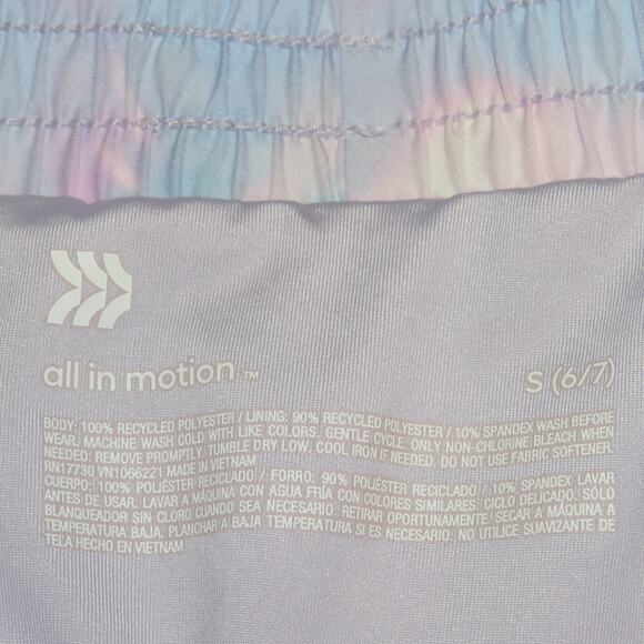All in Motion Pink Tie Dye Athletic Girls Running Shorts - Picture 5 of 5